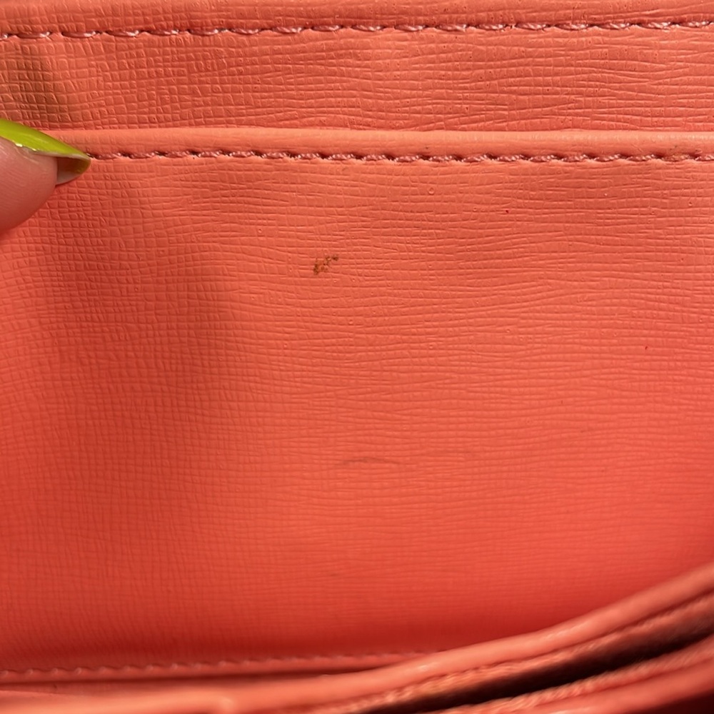 Fossil Red Leather Zippered Wallet With Strap Wri… - image 7